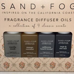 Sand + Fog Diffuser Oils CA Beach House Vanilla Musk Mango Coconut Sage Sea Salt